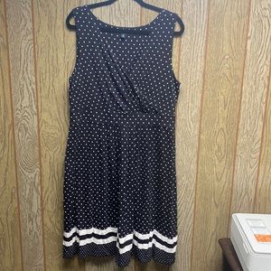 Lands End black white dot xl dress